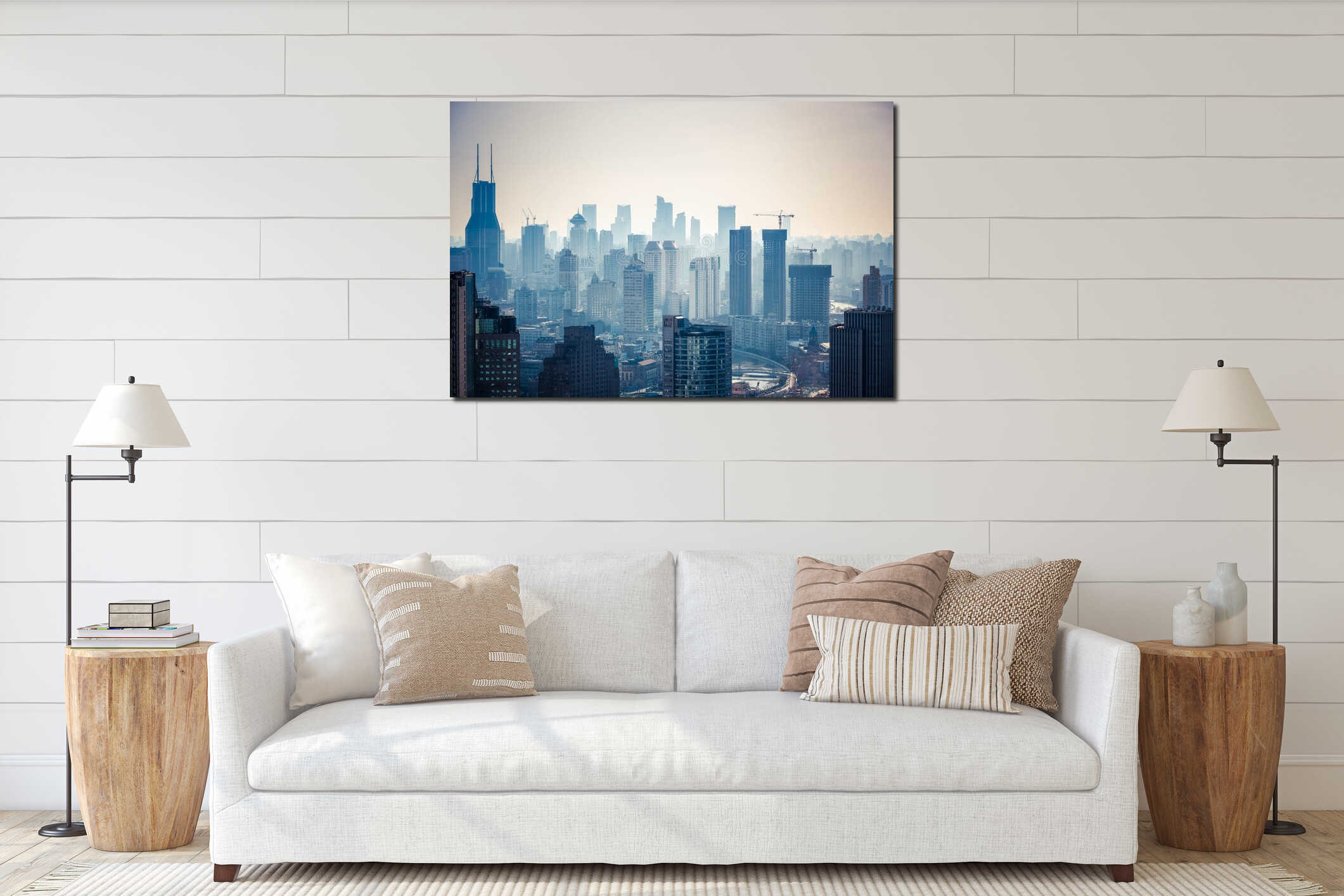 Canvas hanging interior mockup