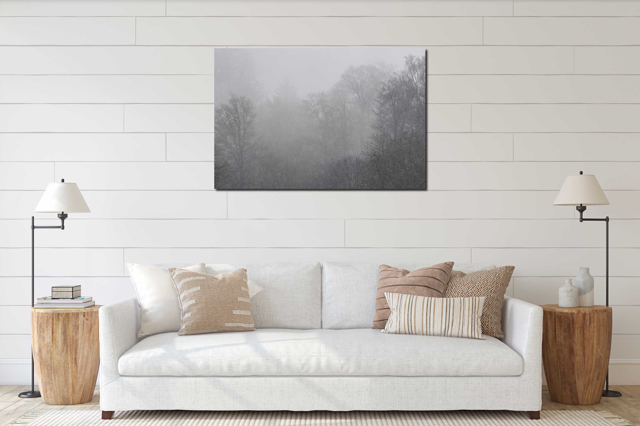 Canvas hanging interior mockup