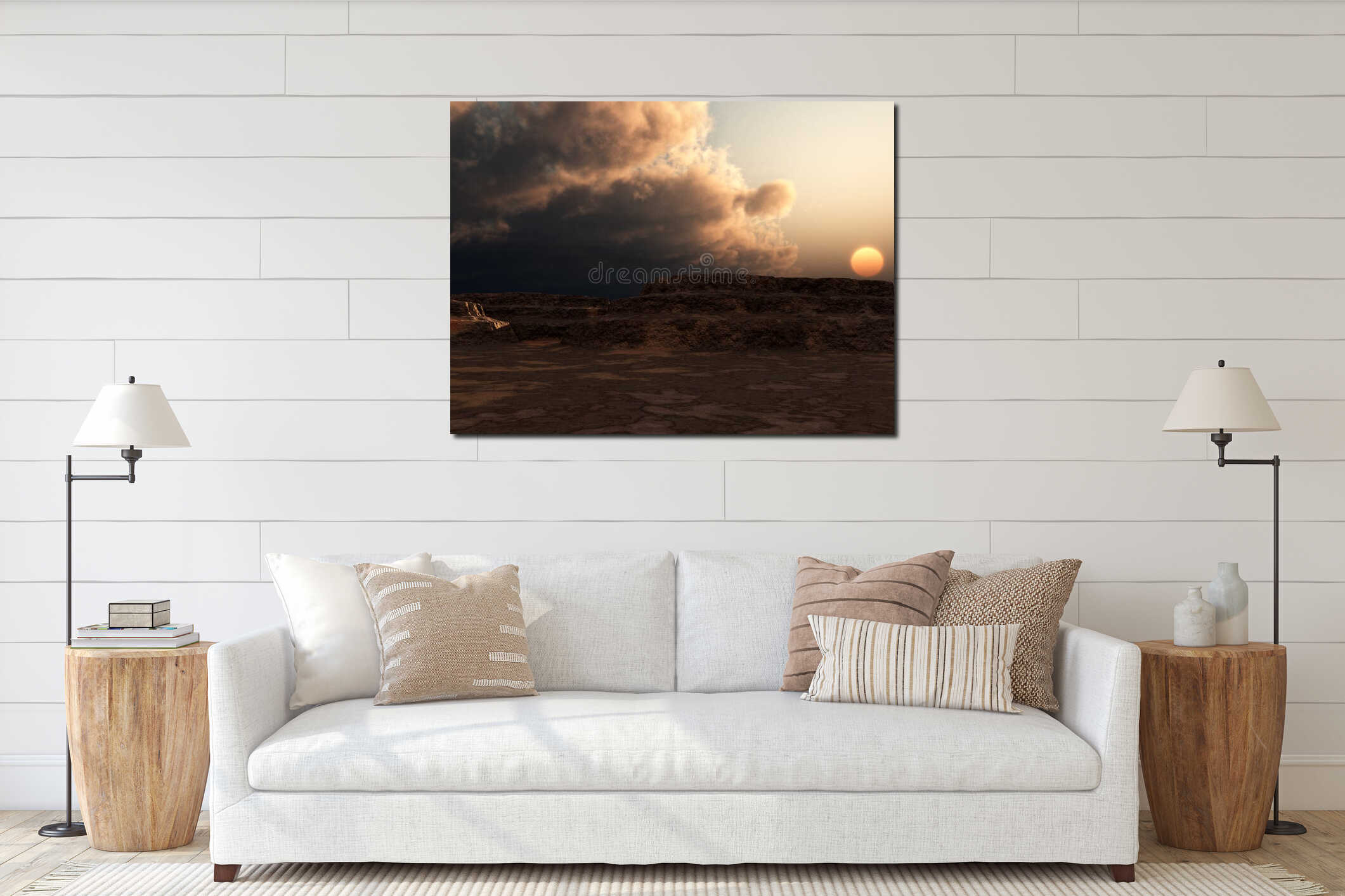 Canvas hanging interior mockup