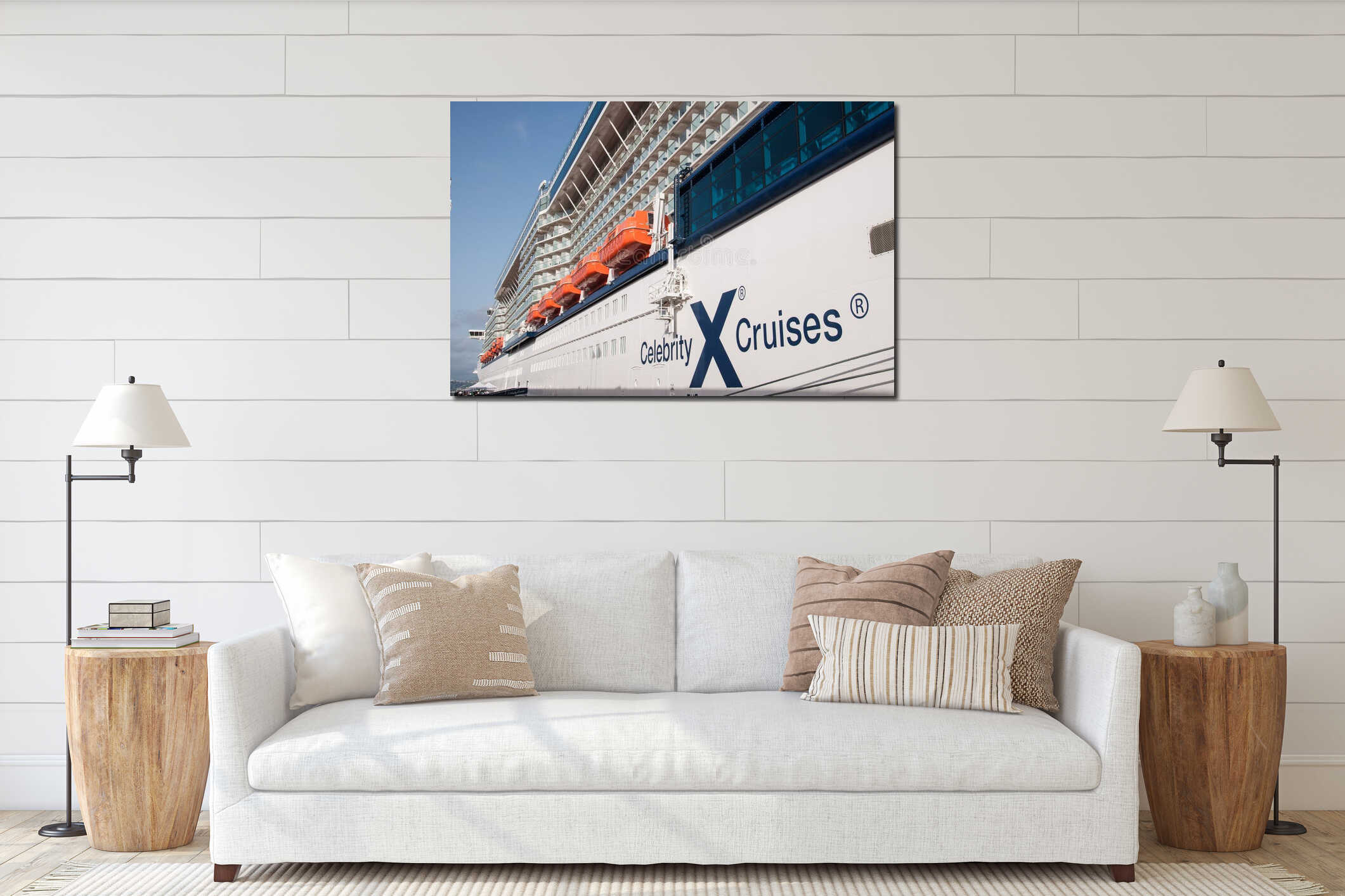 Canvas hanging interior mockup