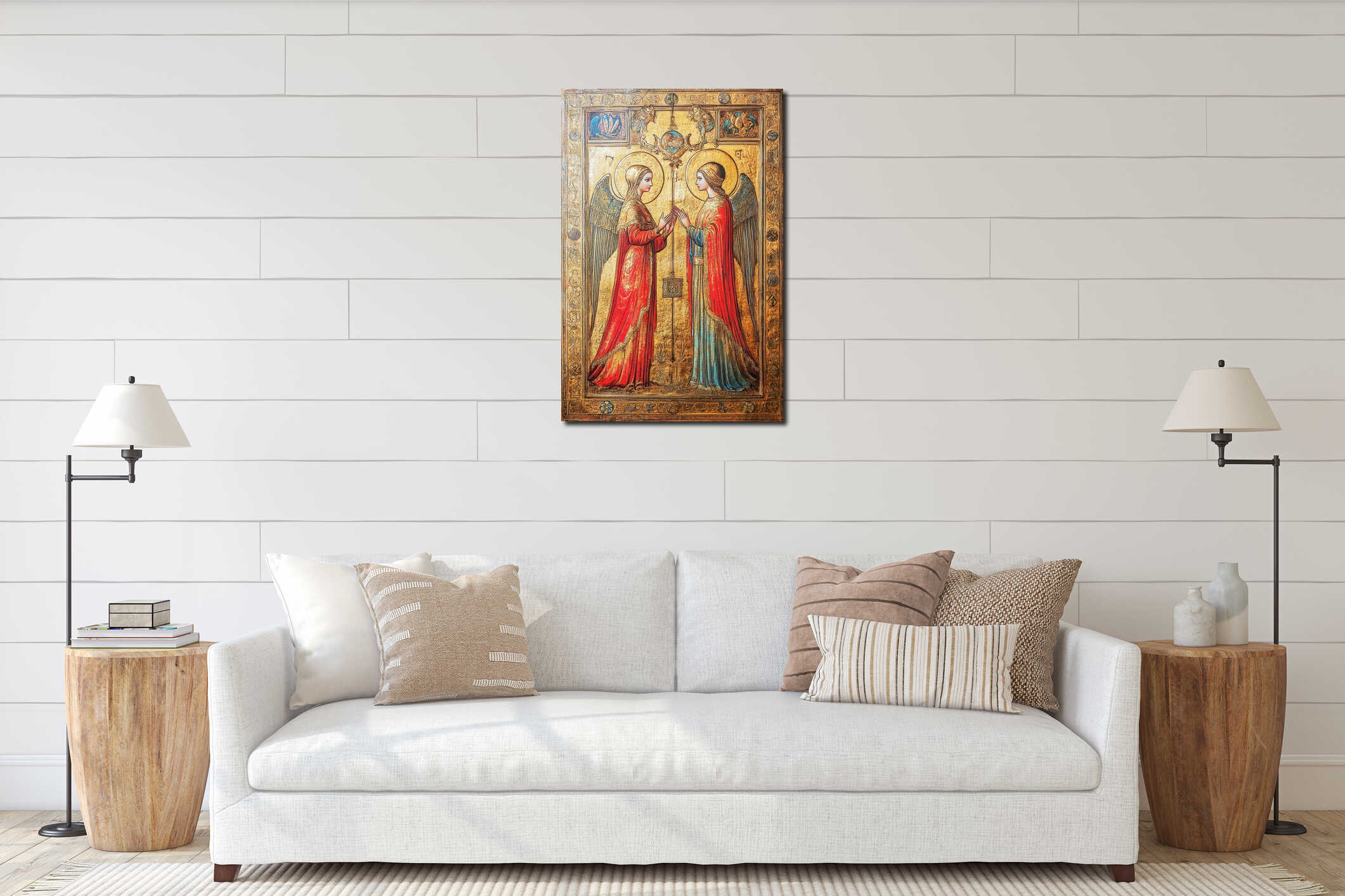 Canvas hanging interior mockup