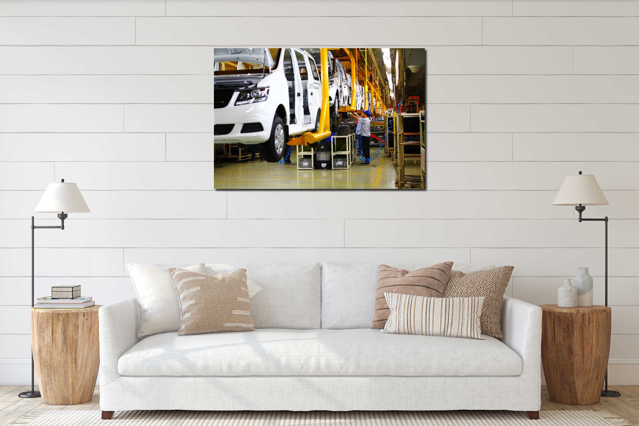 Canvas hanging interior mockup