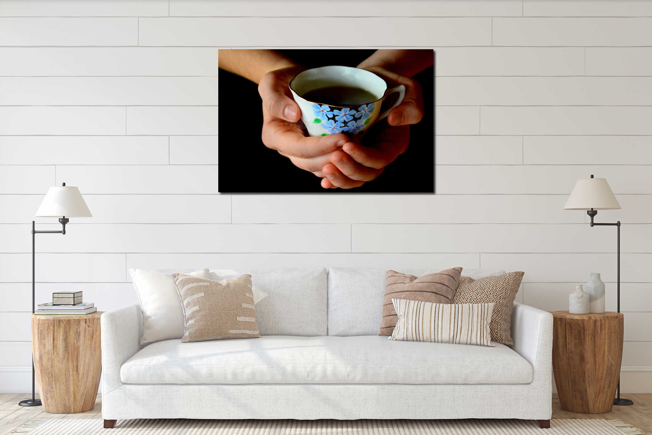 Canvas hanging interior mockup