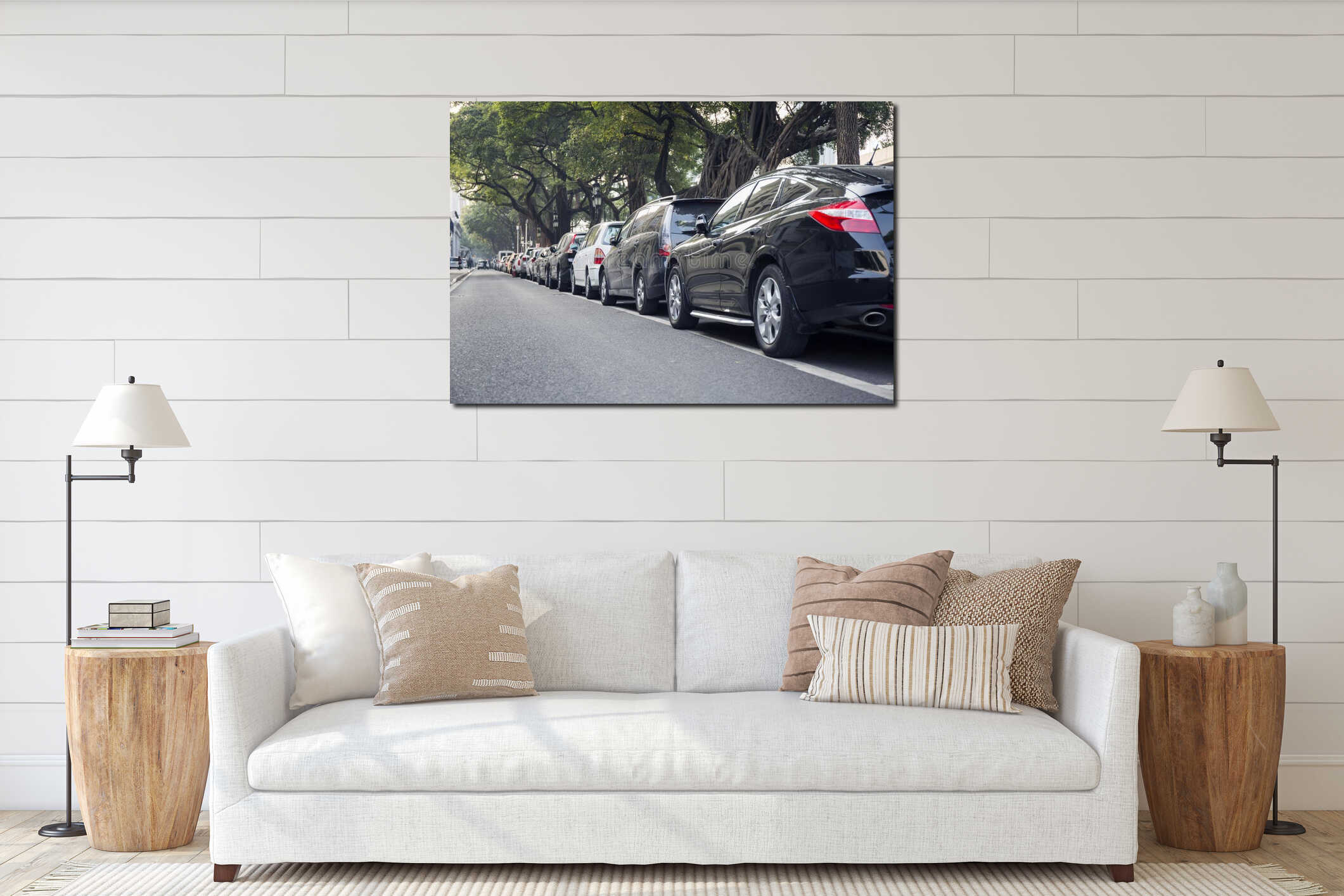 Canvas hanging interior mockup