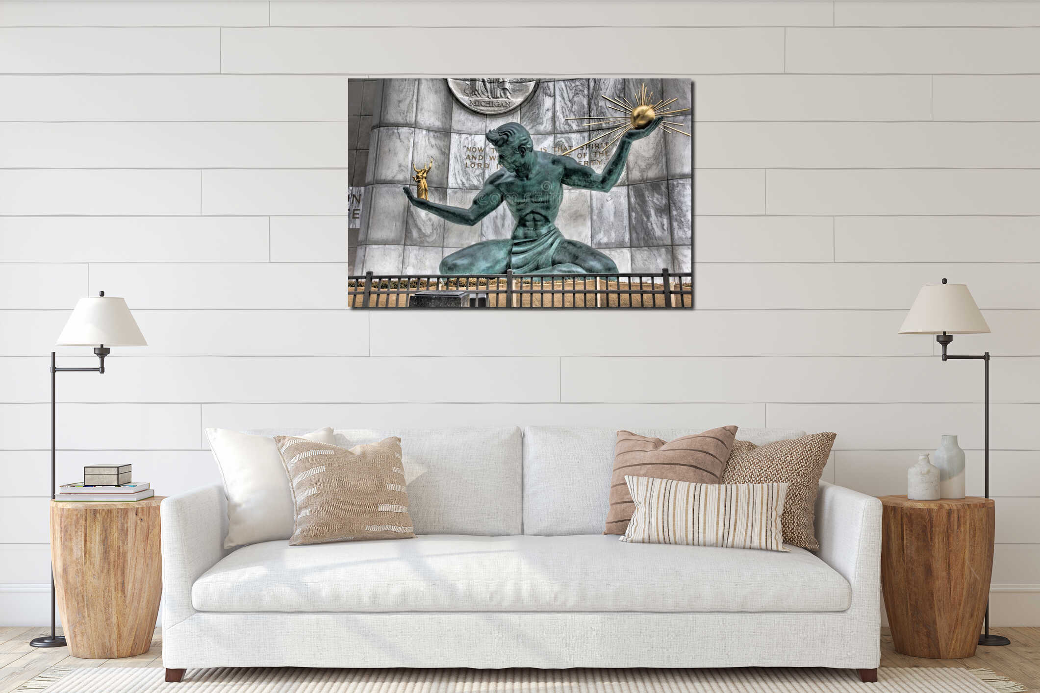 Canvas hanging interior mockup