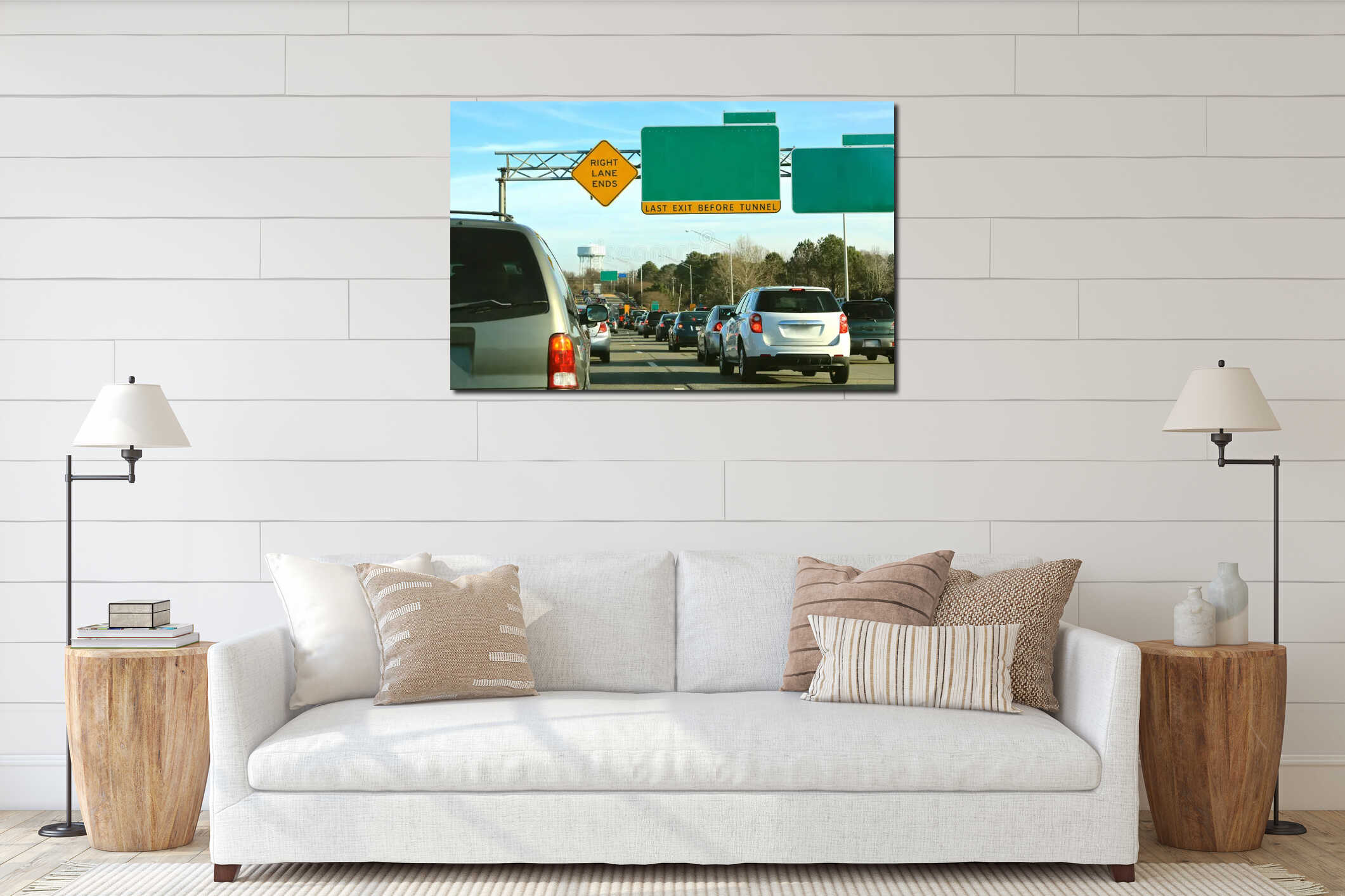 Canvas hanging interior mockup