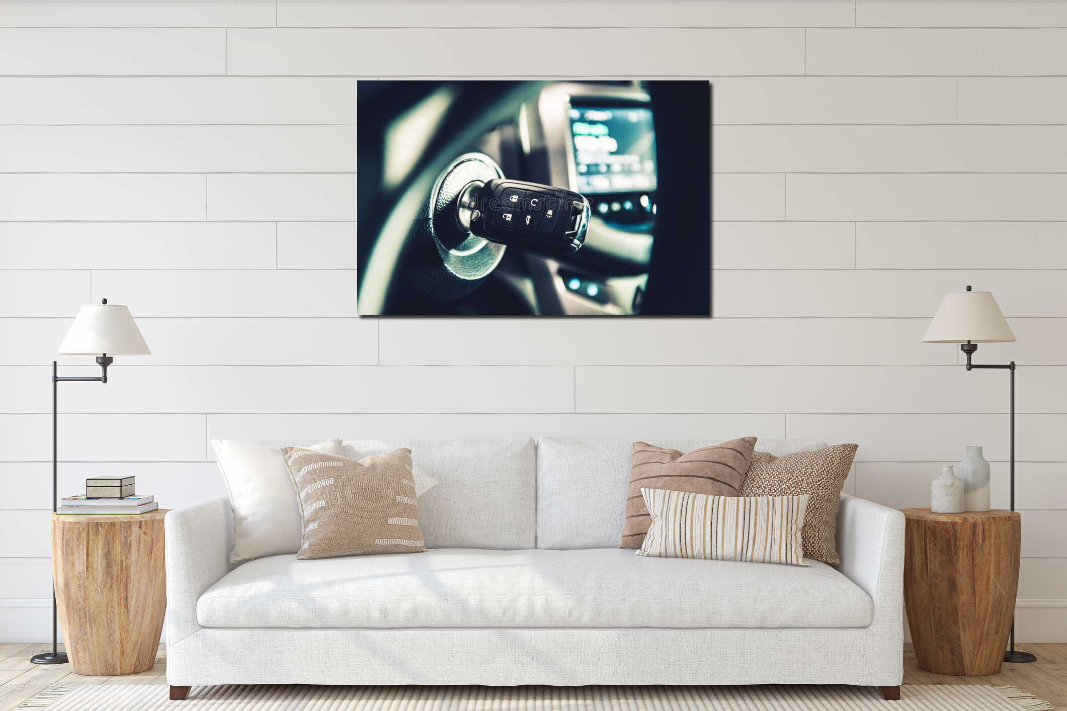 Canvas hanging interior mockup
