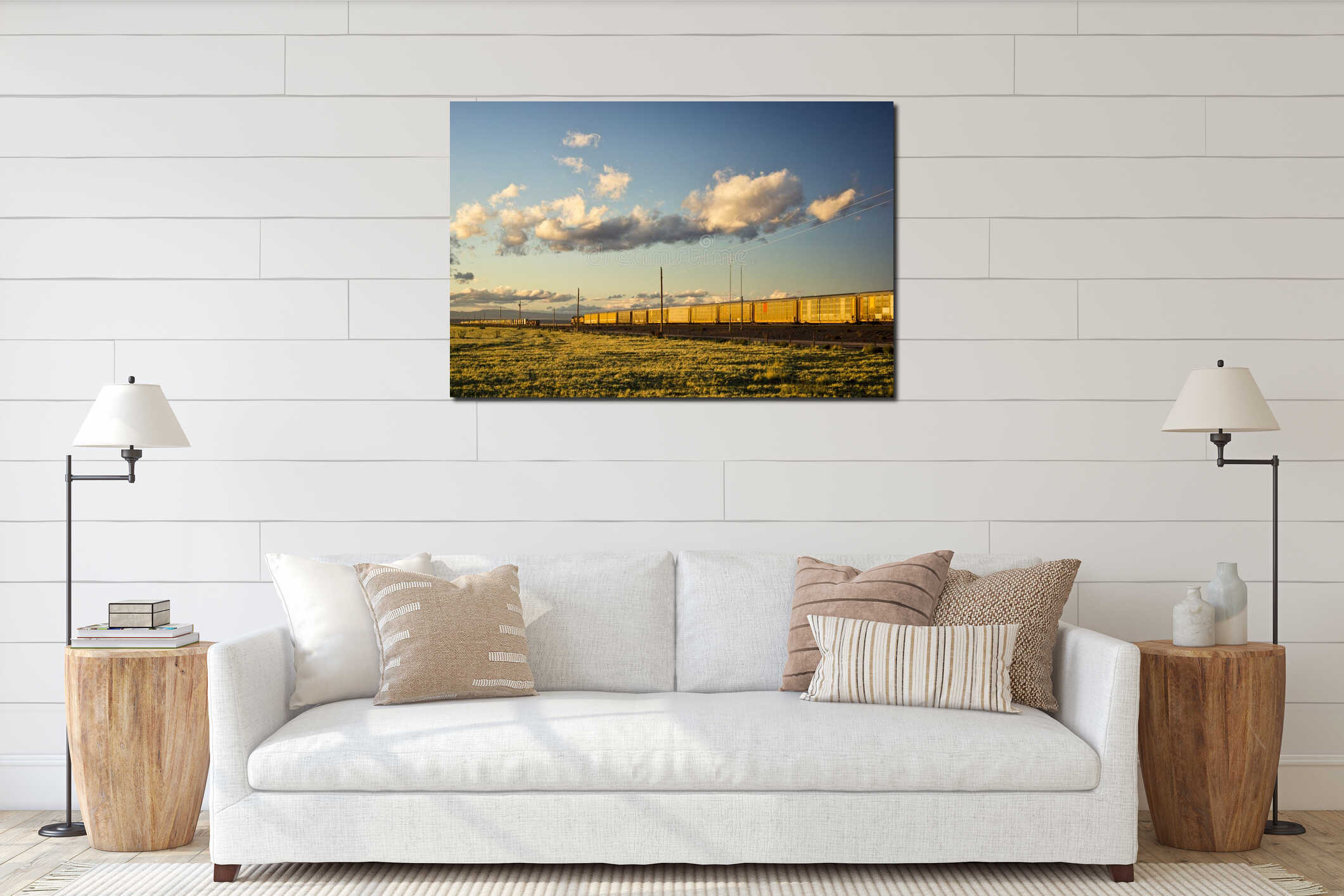 Canvas hanging interior mockup