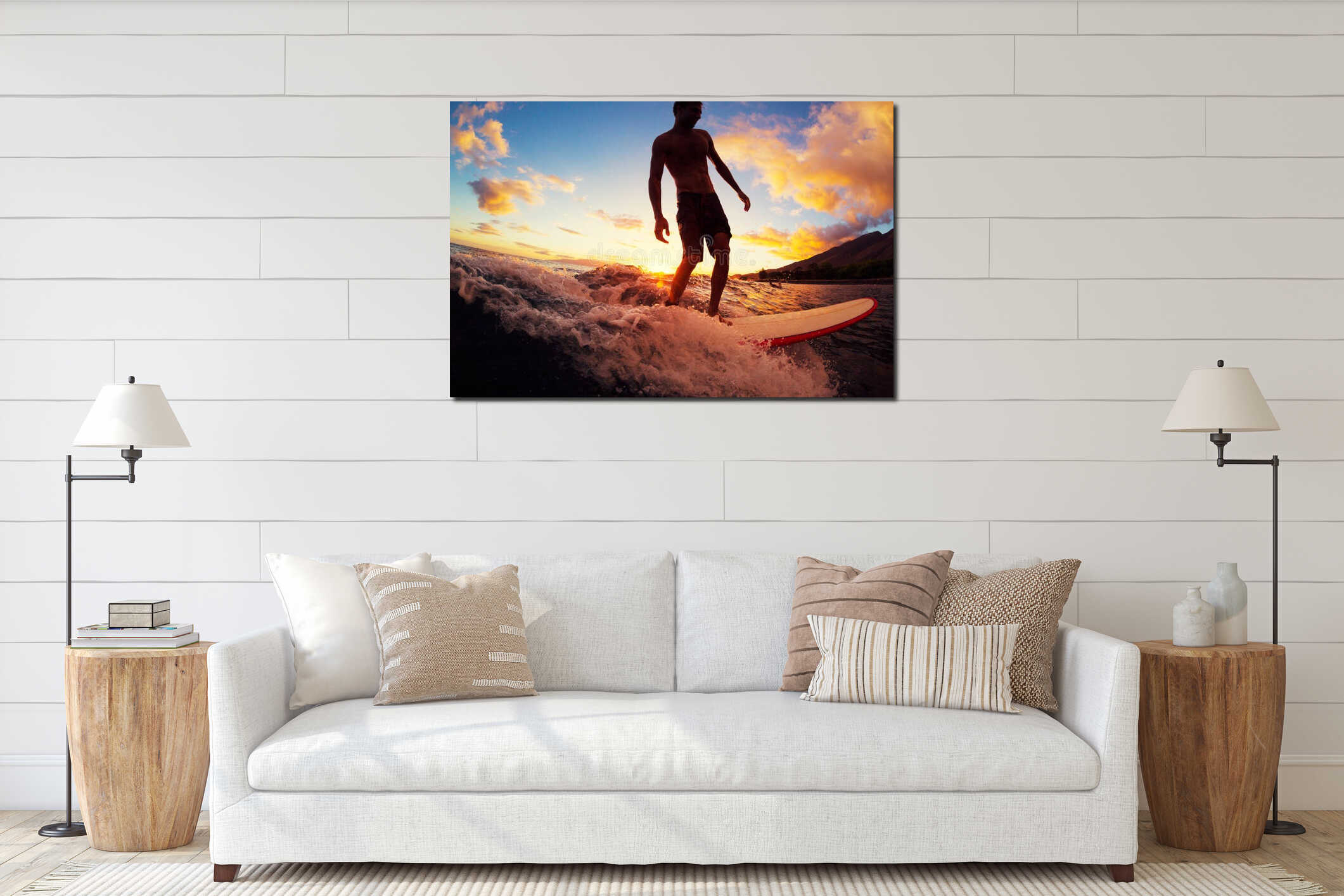 Canvas hanging interior mockup