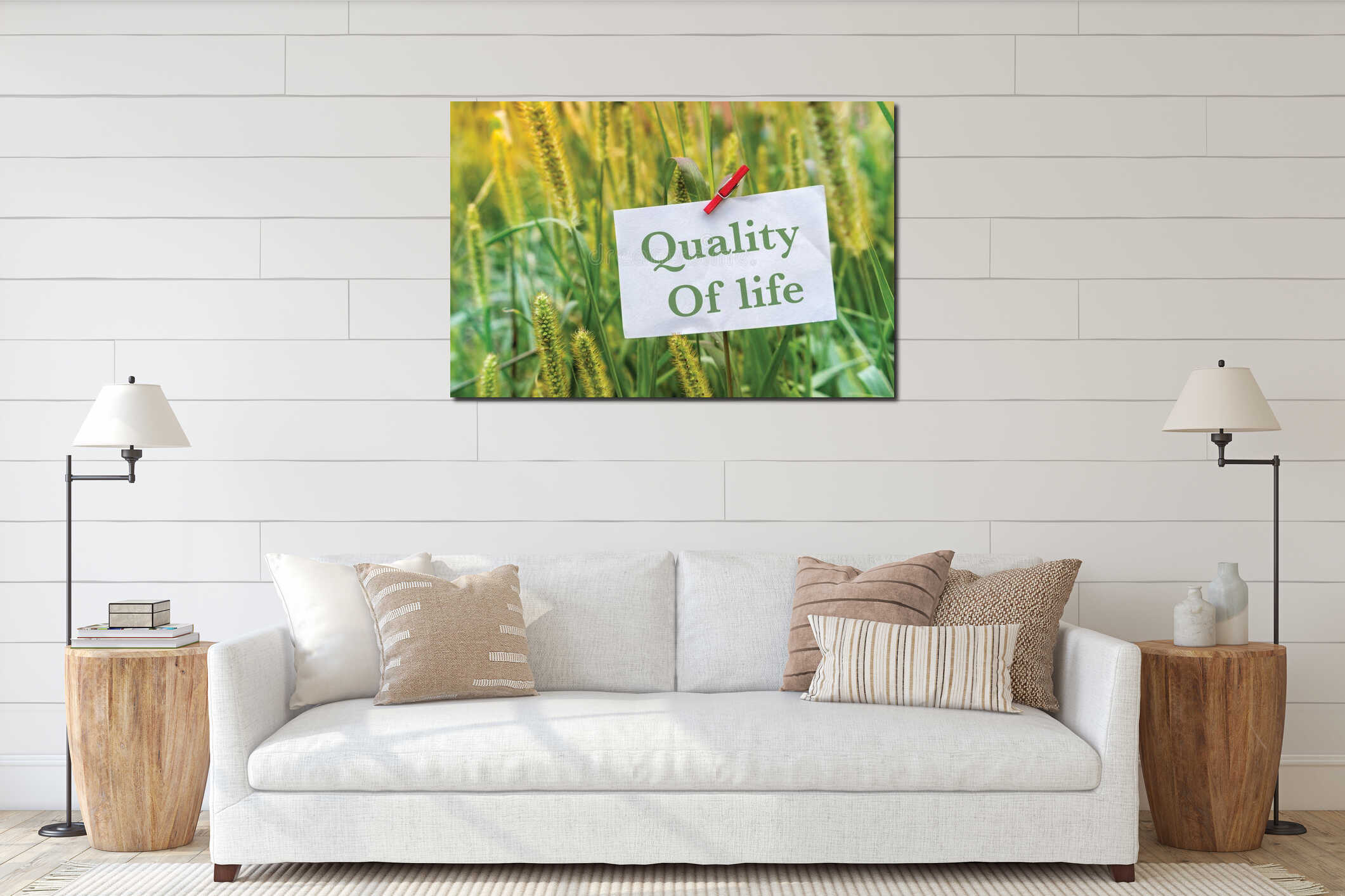 Canvas hanging interior mockup