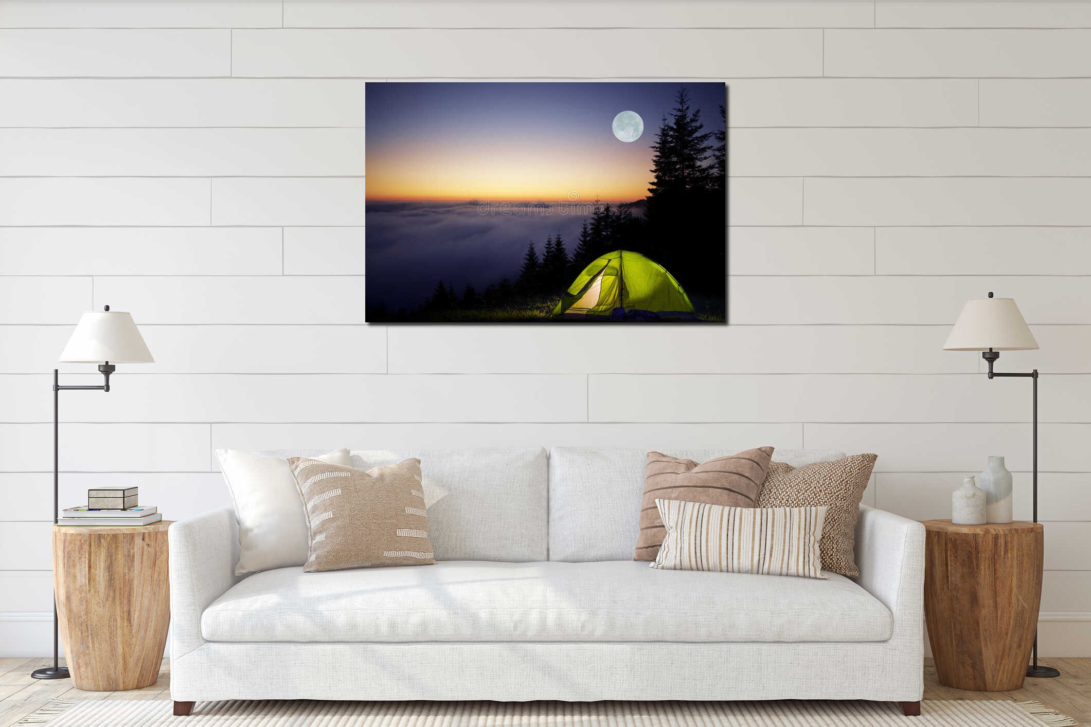 Canvas hanging interior mockup