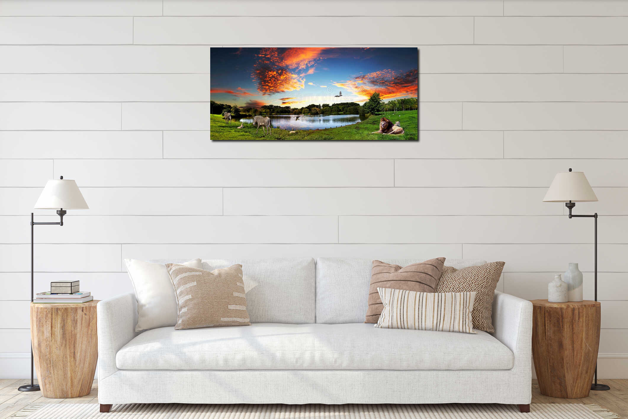 Canvas hanging interior mockup