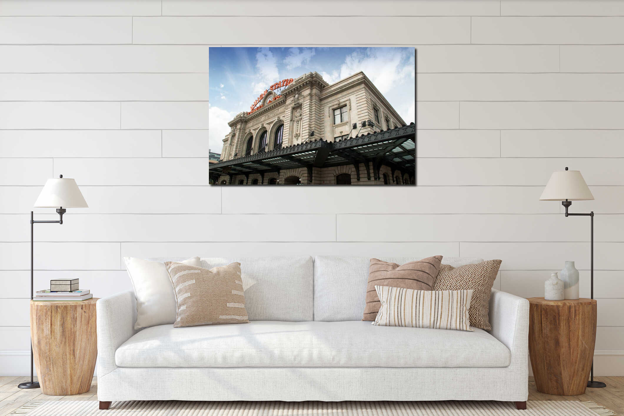 Canvas hanging interior mockup