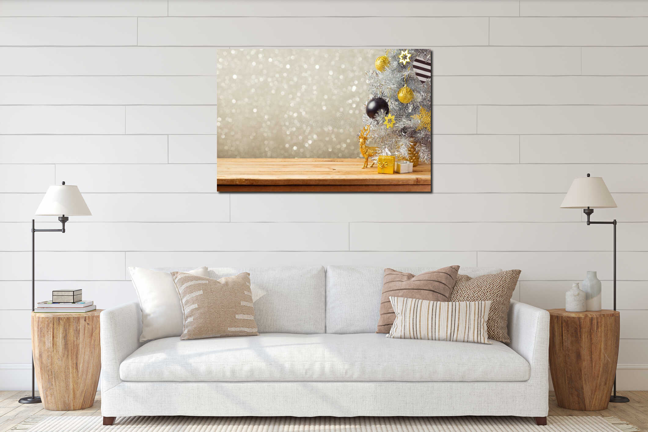 Canvas hanging interior mockup