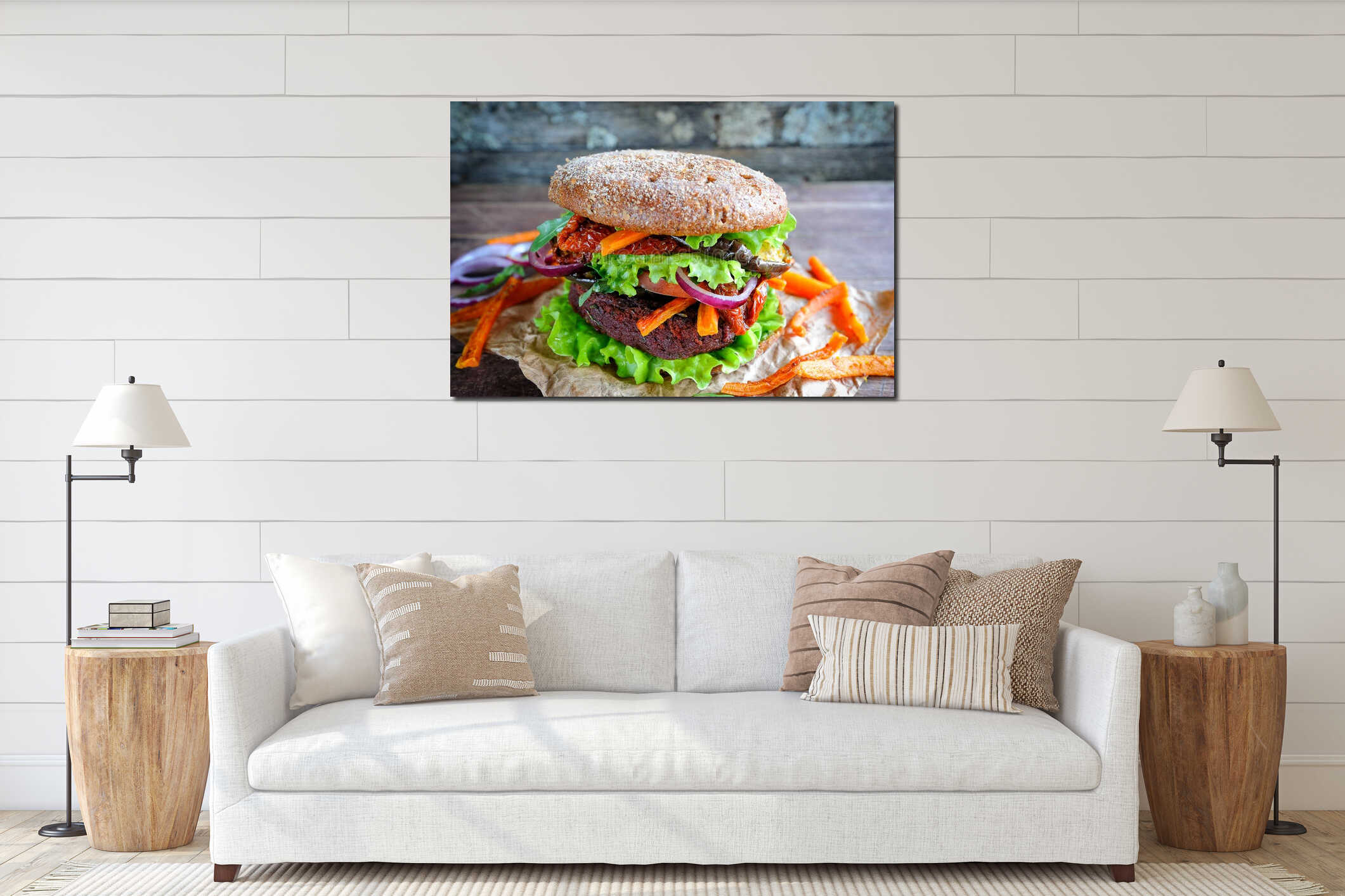 Canvas hanging interior mockup