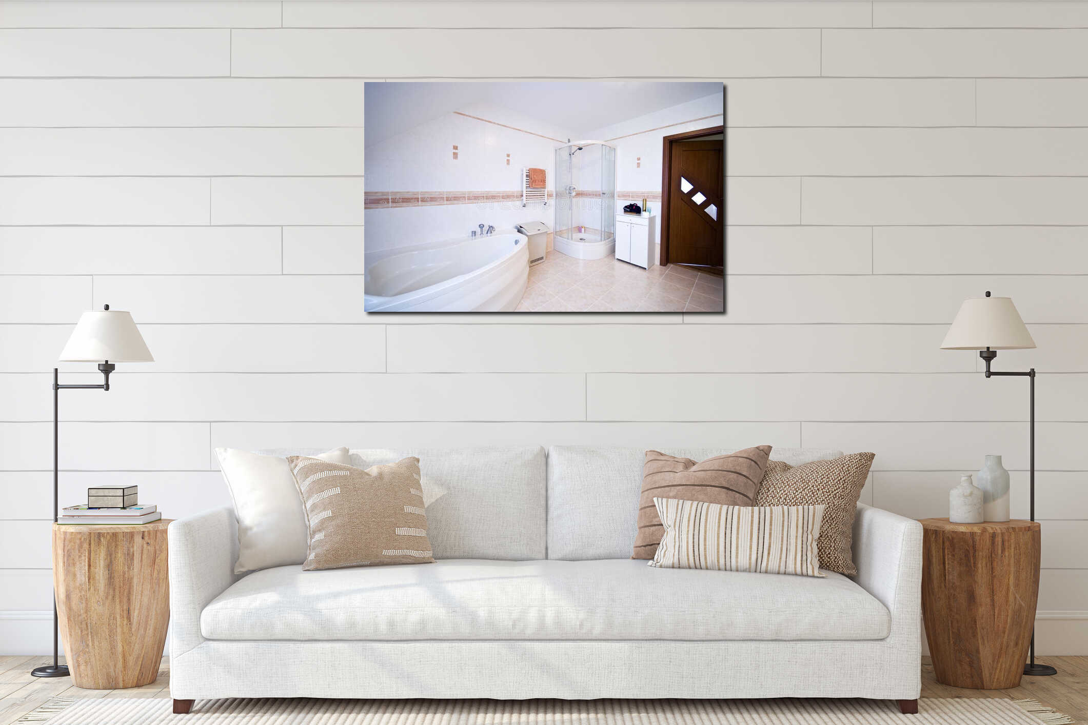 Canvas hanging interior mockup
