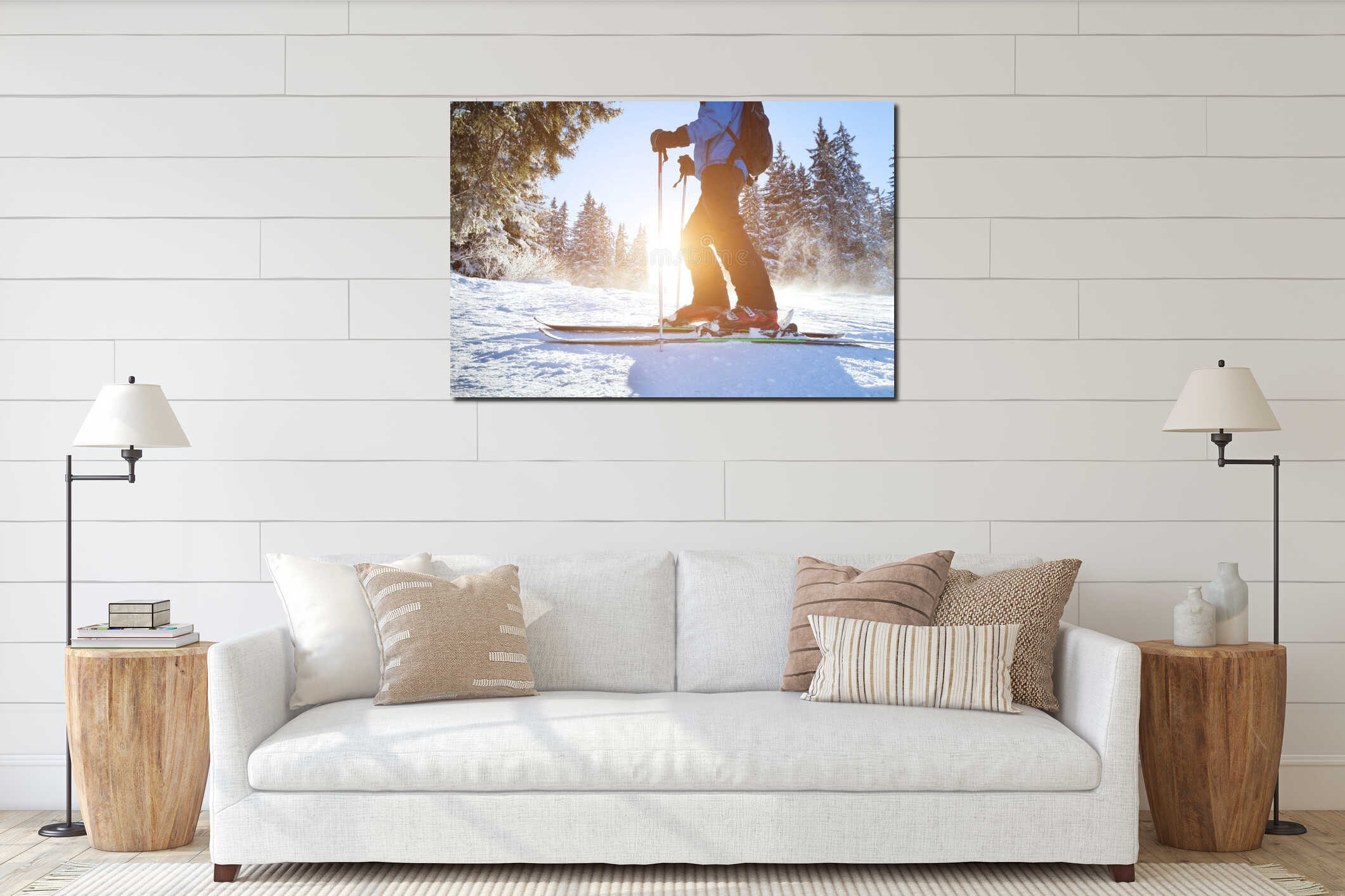 Canvas hanging interior mockup