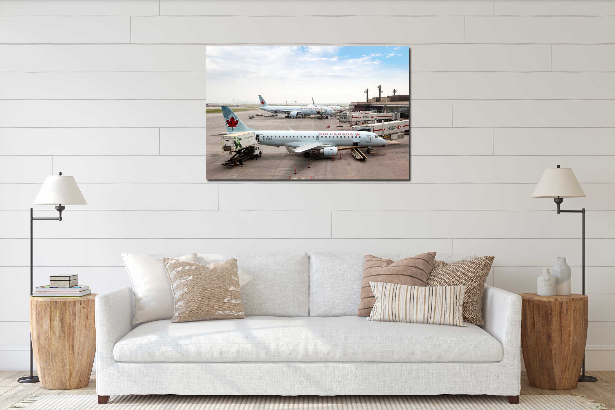 Canvas hanging interior mockup