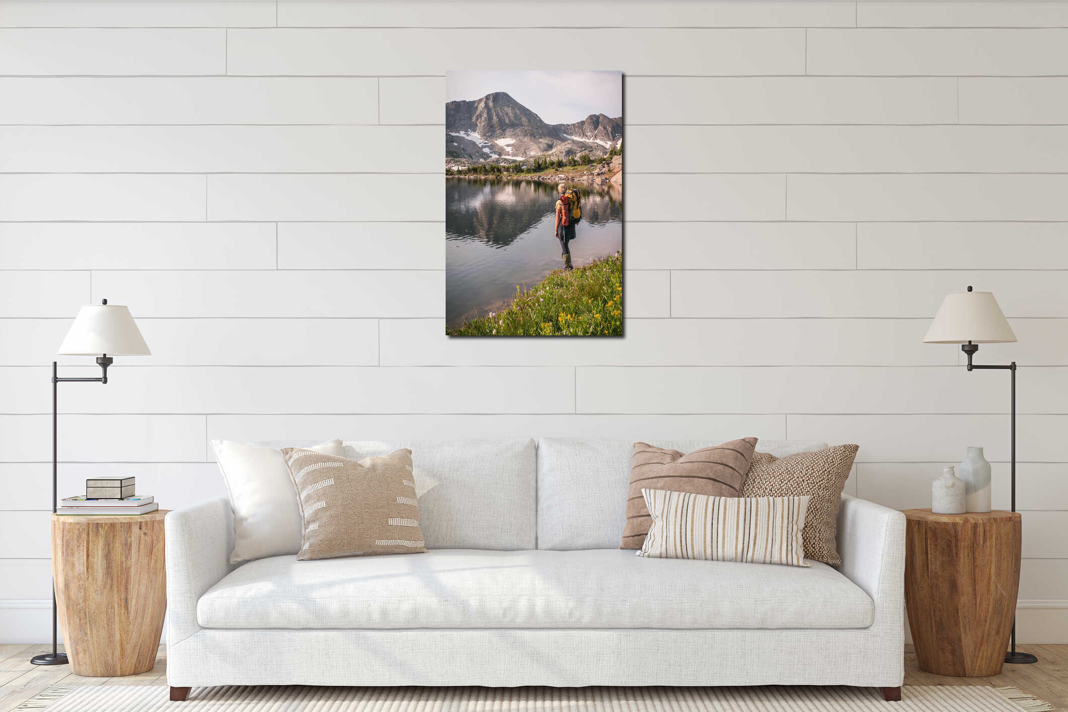 Canvas hanging interior mockup