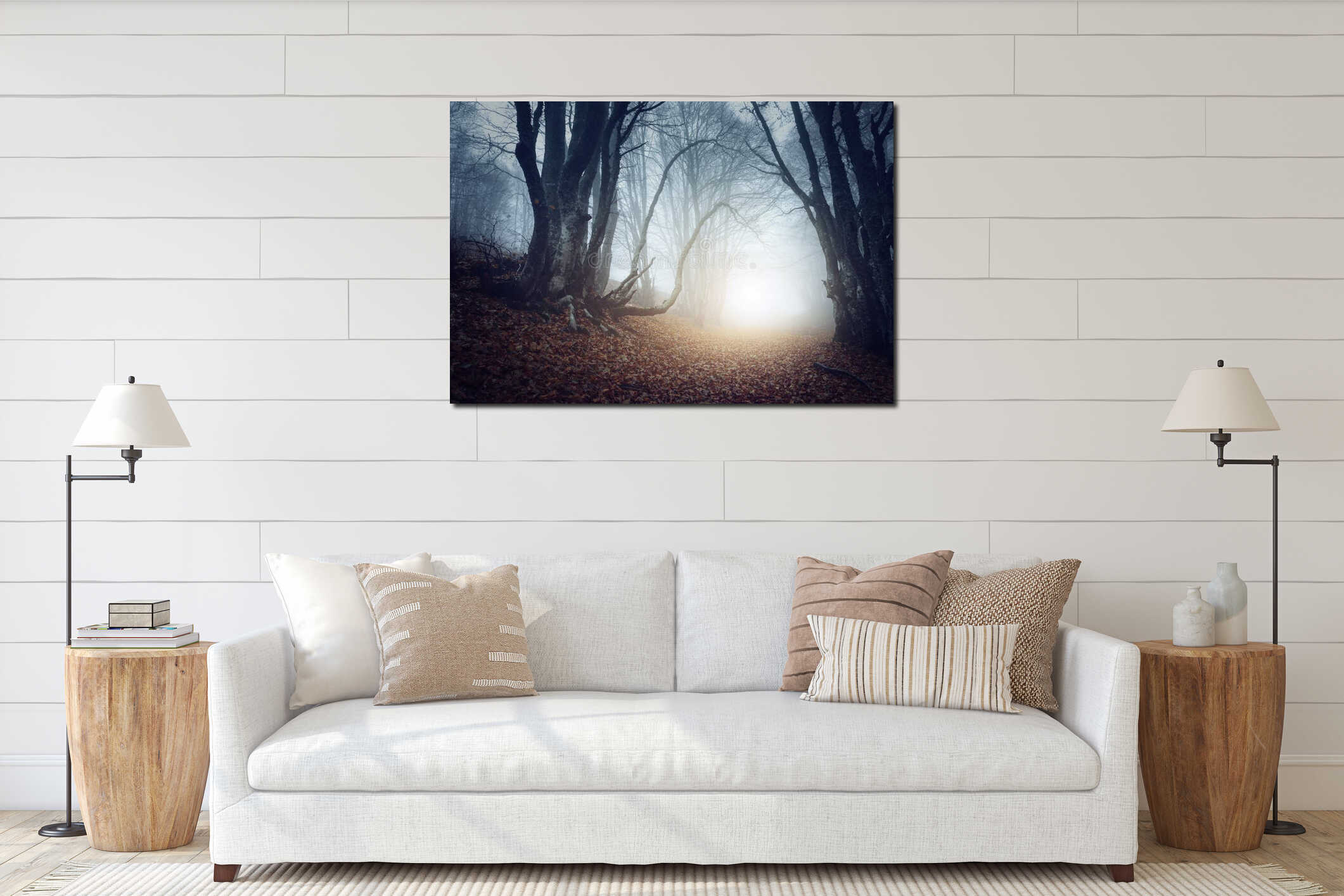 Canvas hanging interior mockup