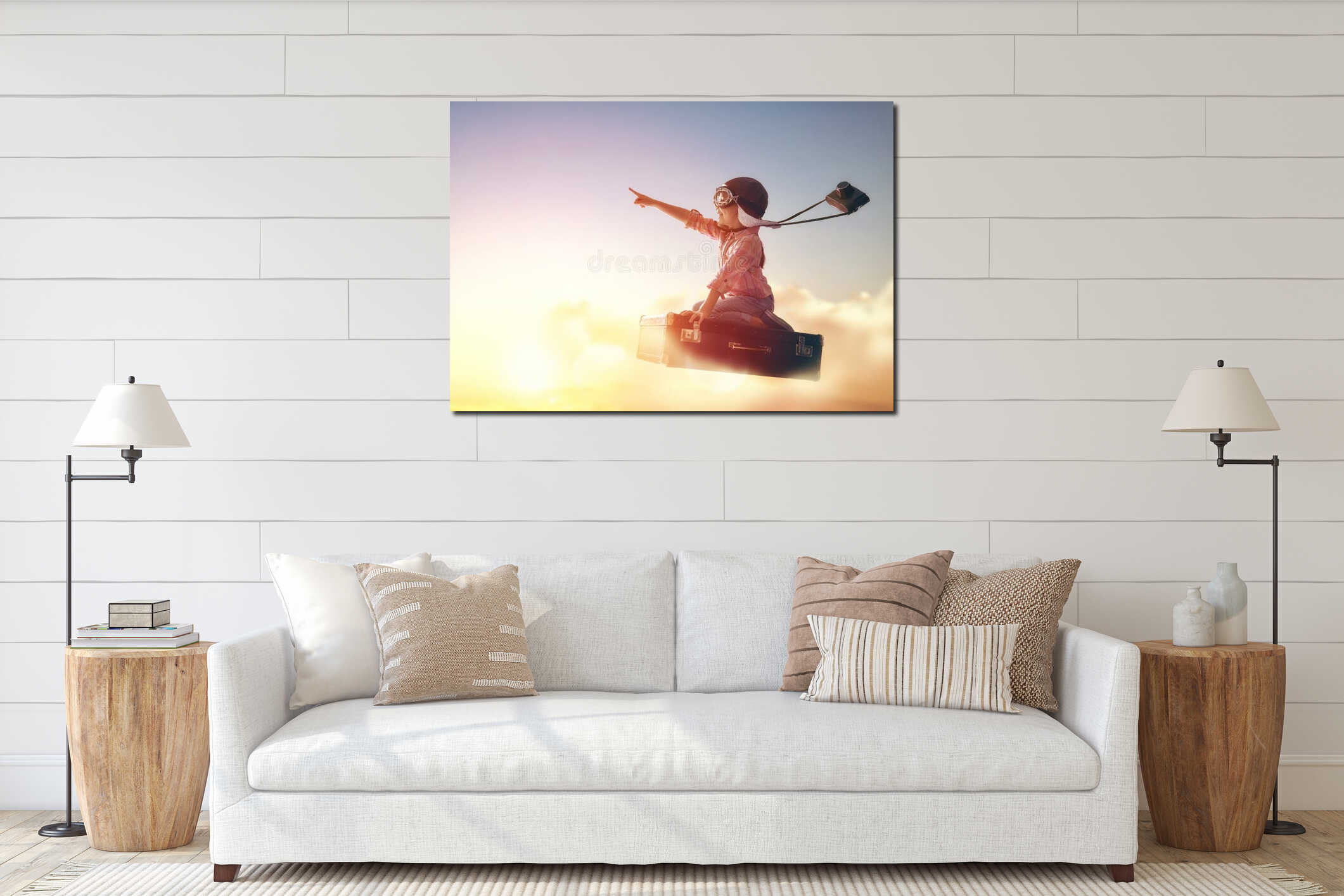 Canvas hanging interior mockup