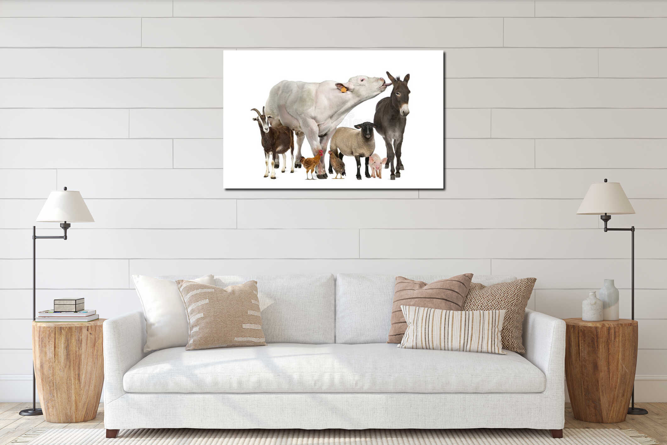 Canvas hanging interior mockup