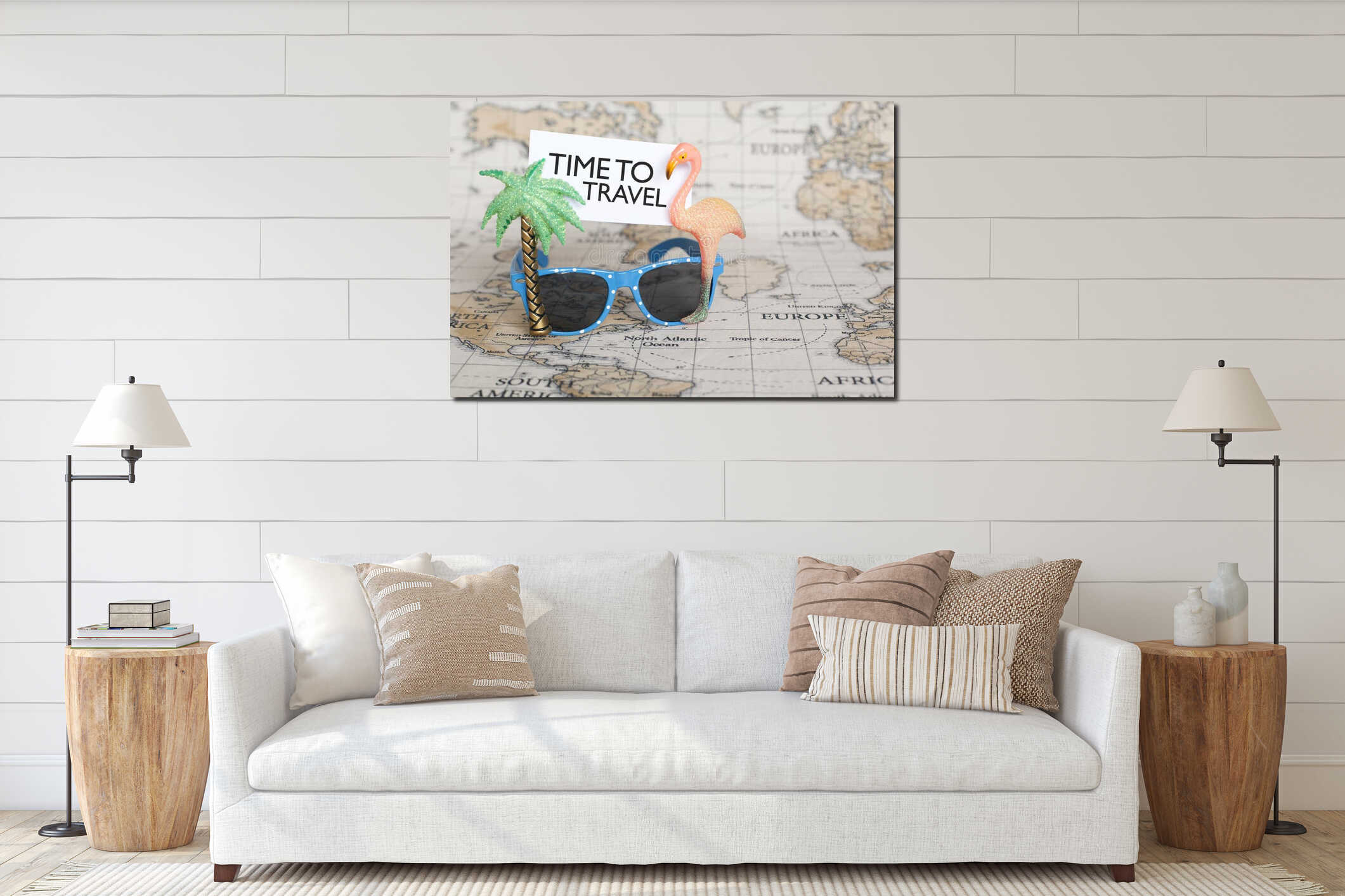 Canvas hanging interior mockup