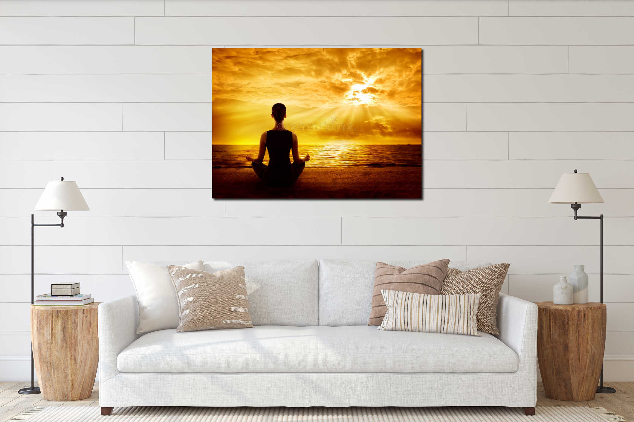 Canvas hanging interior mockup