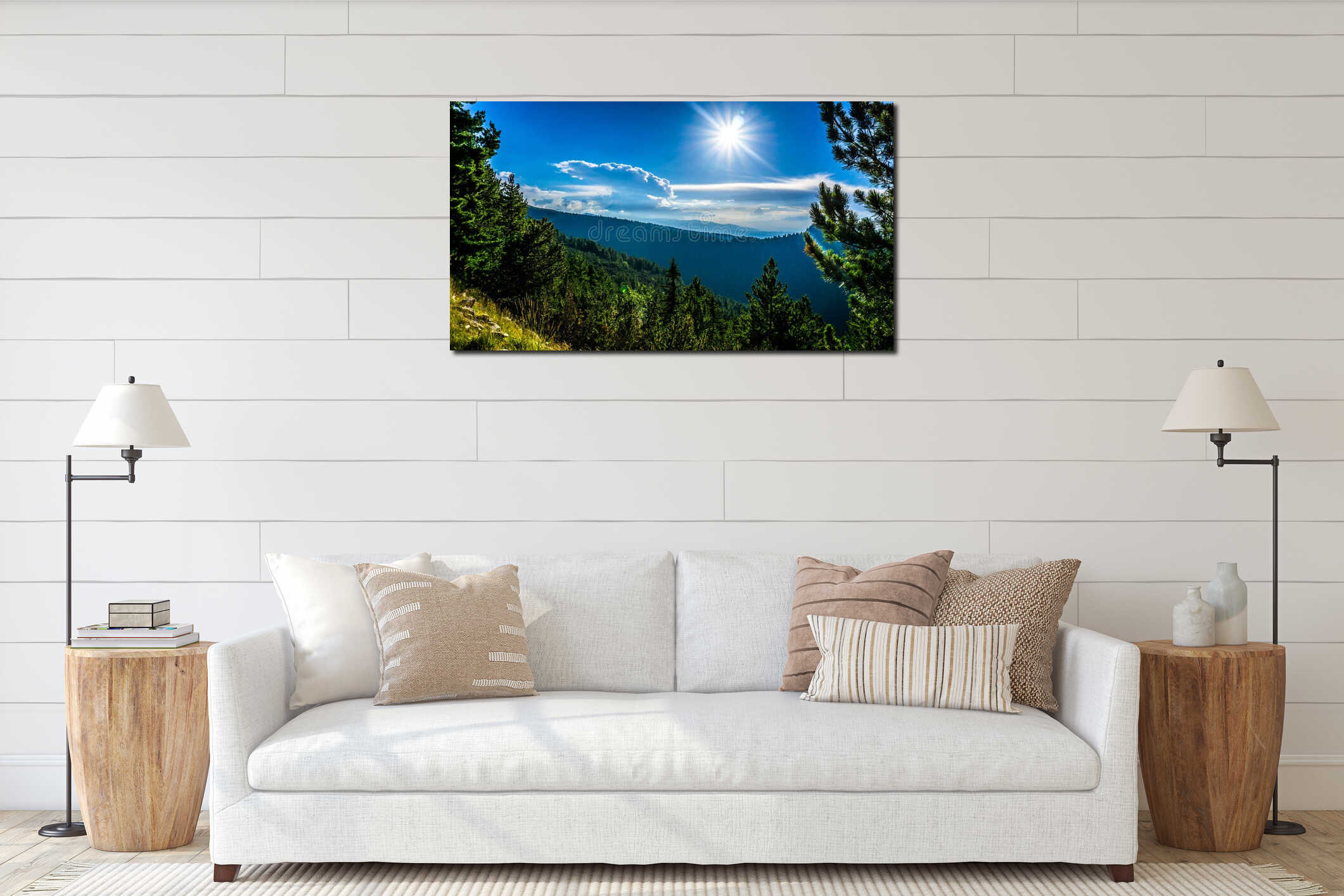 Canvas hanging interior mockup