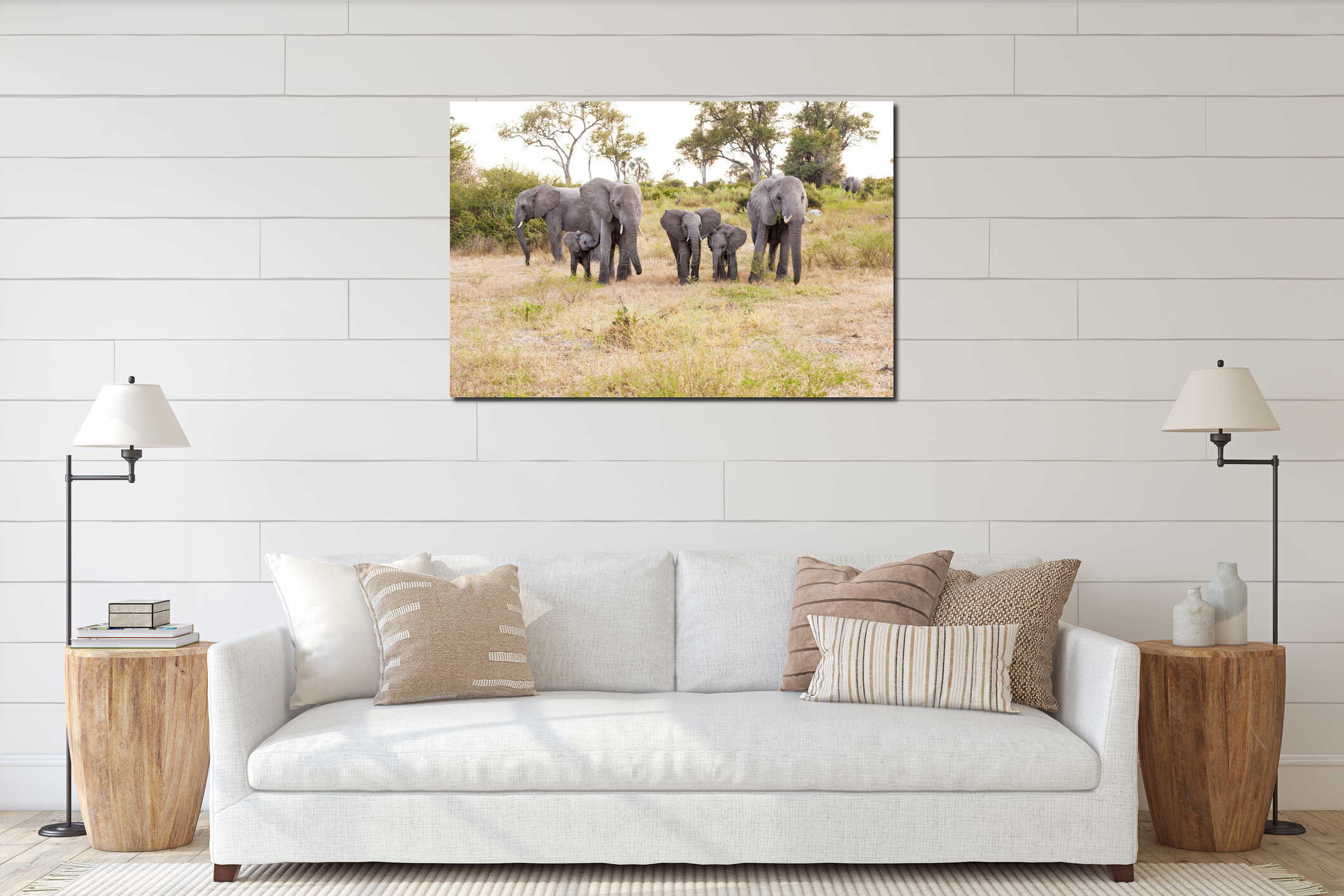 Canvas hanging interior mockup