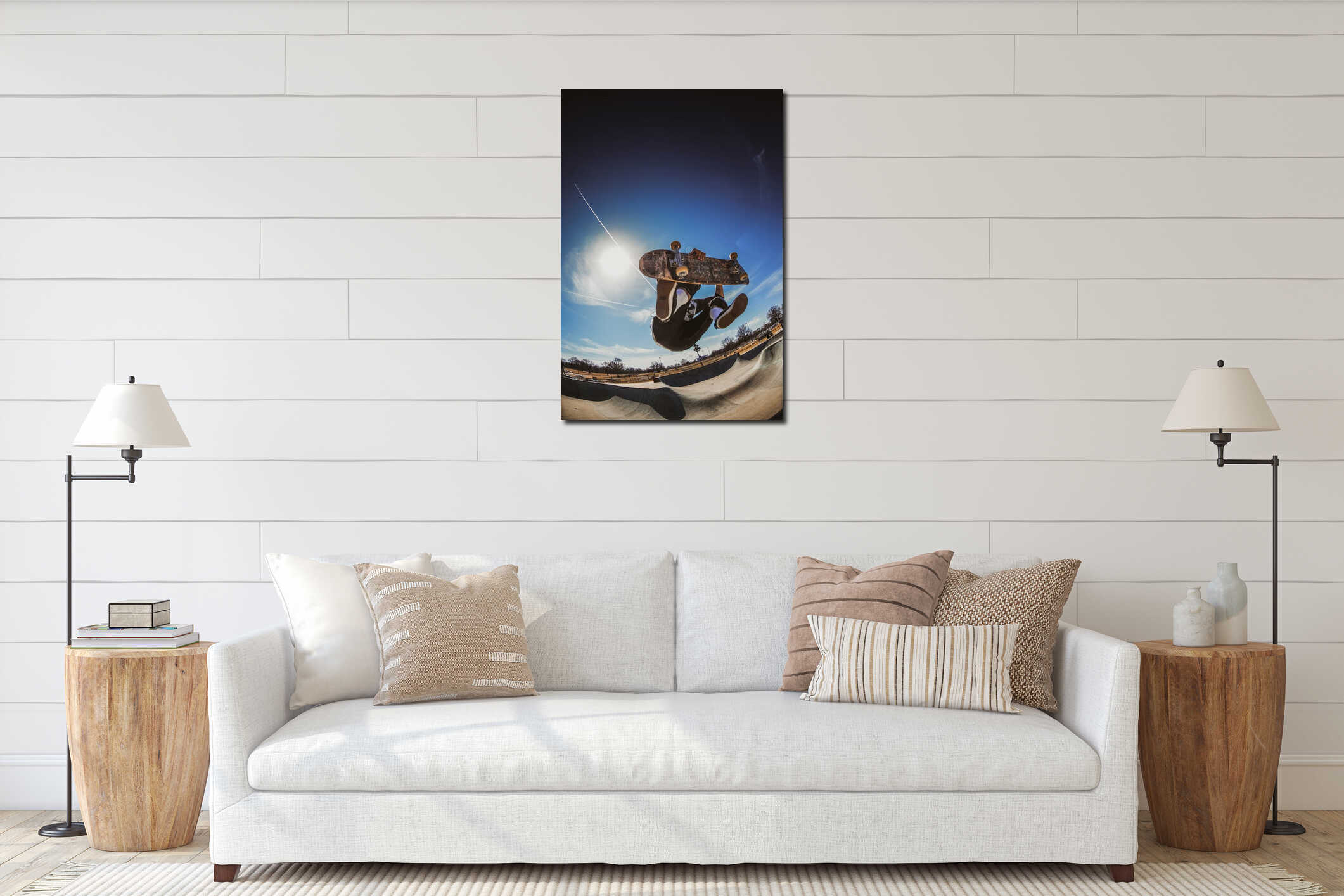 Canvas hanging interior mockup