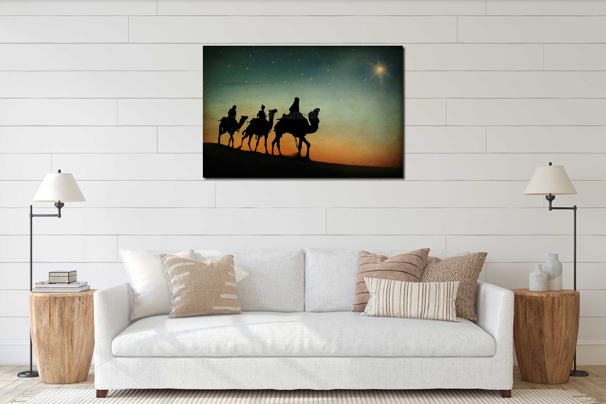 Canvas hanging interior mockup