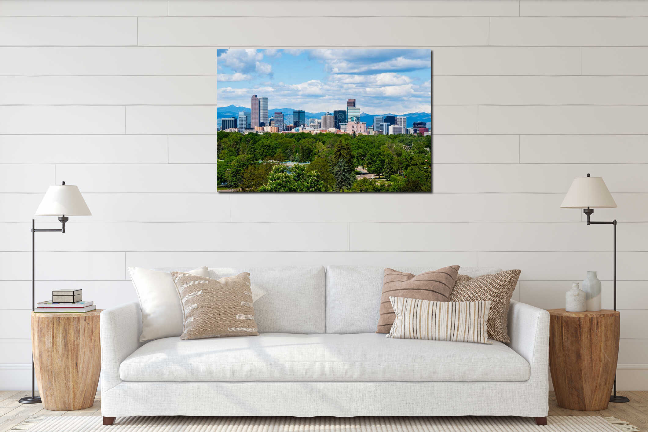 Canvas hanging interior mockup
