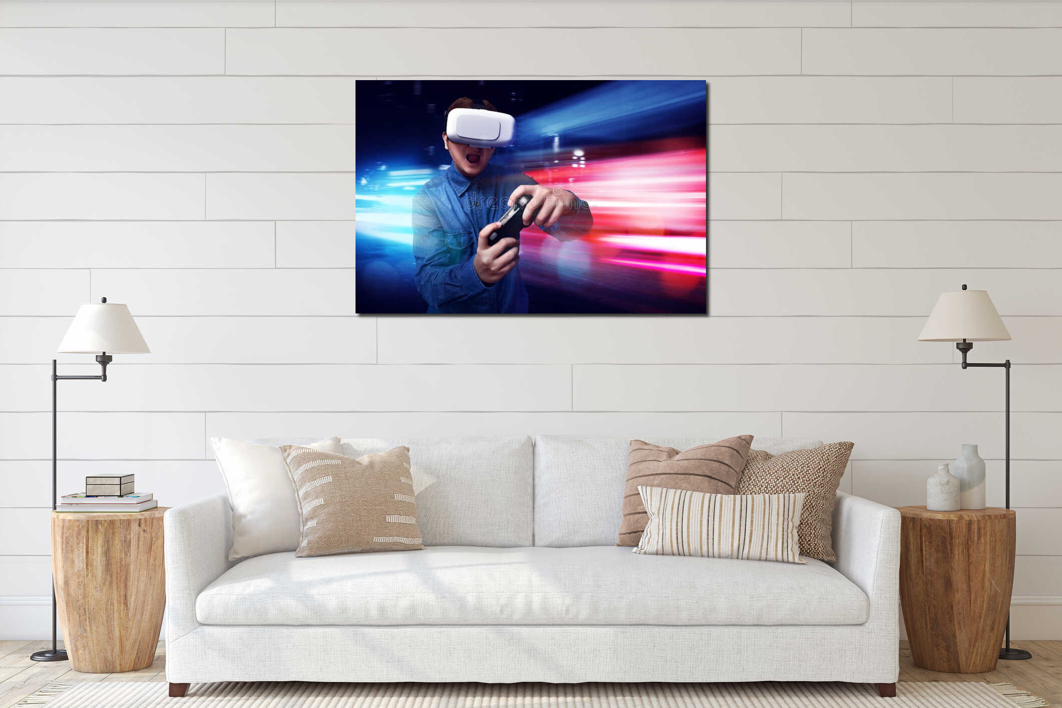 Canvas hanging interior mockup