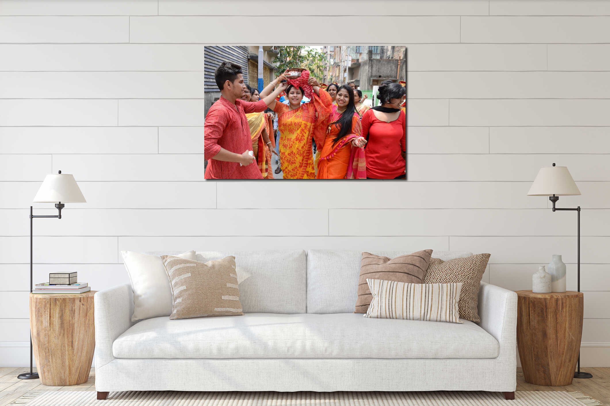 Canvas hanging interior mockup