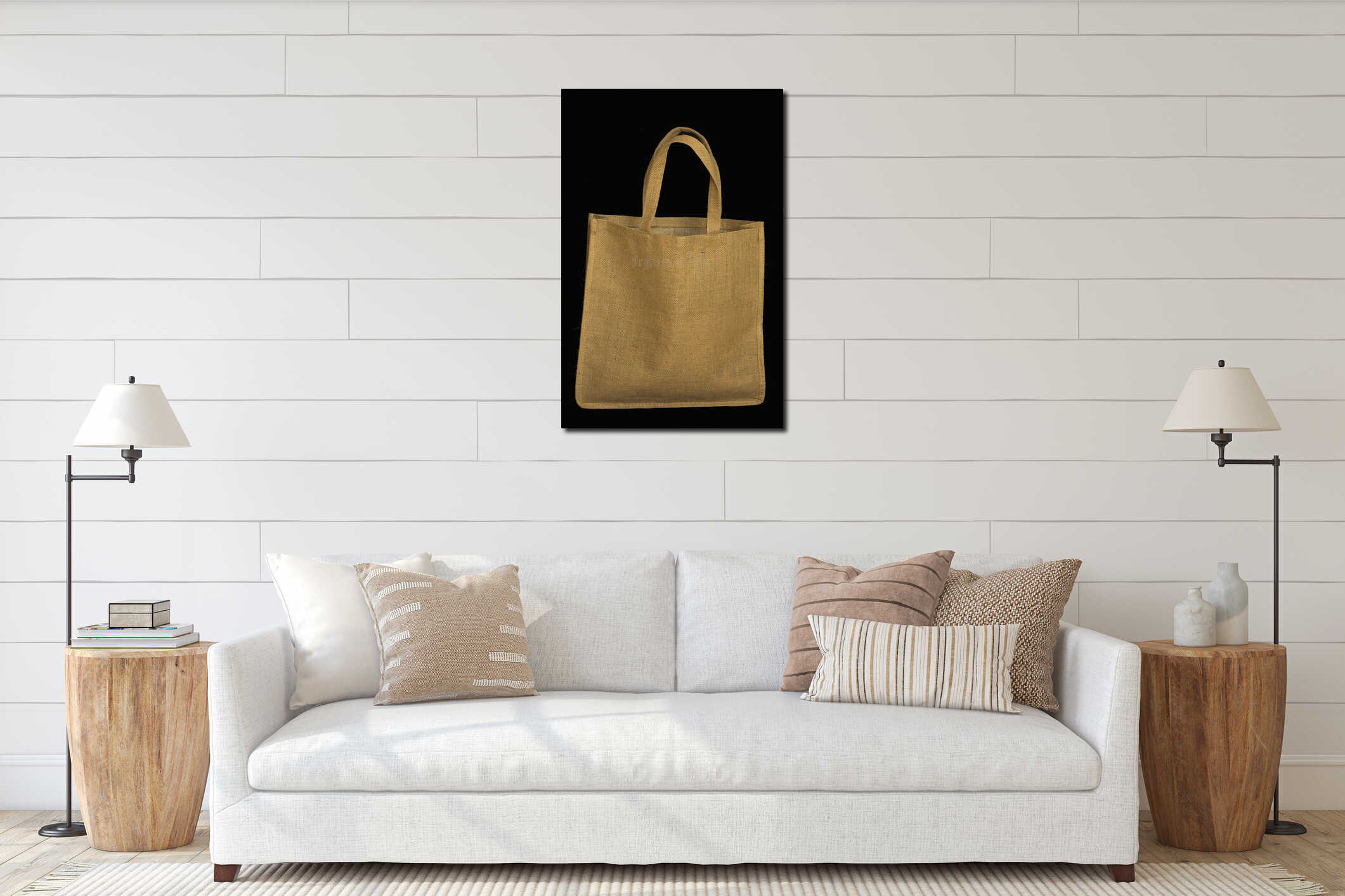 Canvas hanging interior mockup